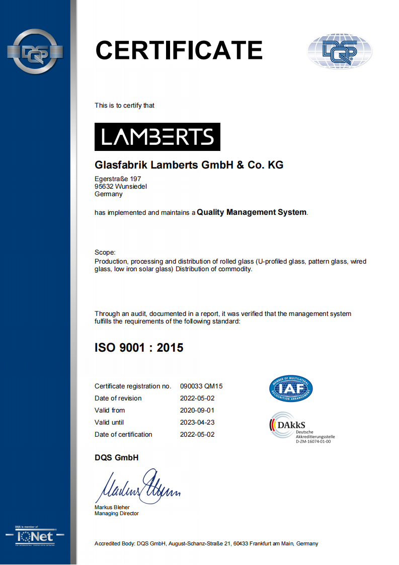 ISO 9001:2015 質(zhì)量管理認證 IQNet